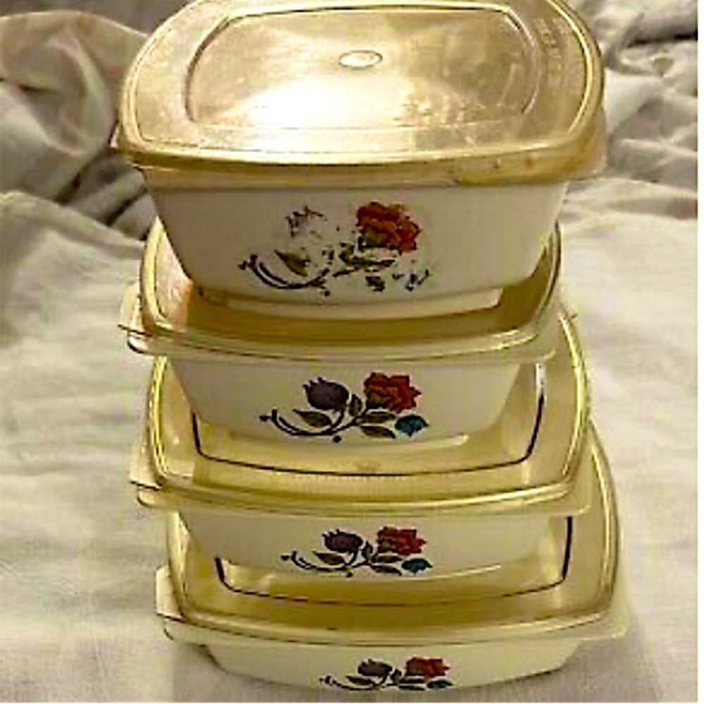 Vintage Hefty Floral Flower Leftover Food Containers